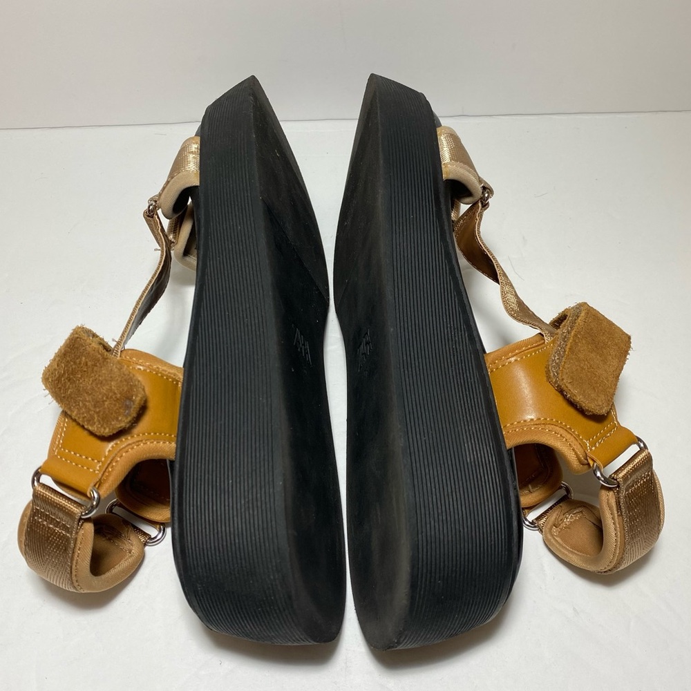 Zara Flat Strappy Dads Sandals Brown Sporty Style Thick Sole Women’s Size 36 - Picture 9 of 16